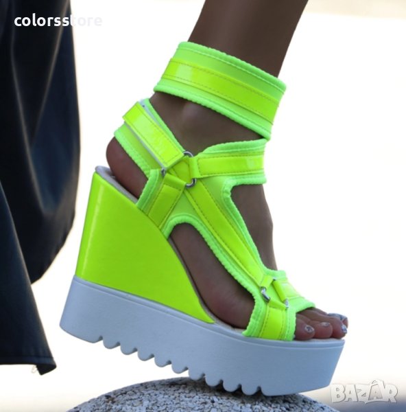 Сандали на платформа - неон - KD20, снимка 1