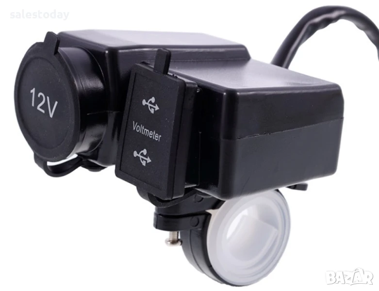 Зарядно за мотор+ волтметър, 2бр. USB, 4.2A , снимка 1