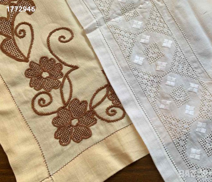 Ръчно бродирани карета, каре ажурена бродерия, снимка 1