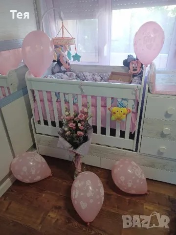 Дървена бебешка кошара , снимка 2 - Бебешки легла и матраци - 48447477