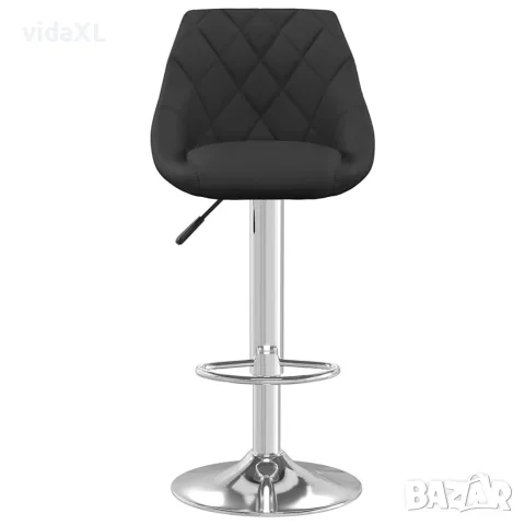 vidaXL Бар табуретки, 2 бр, черни, кадифе, снимка 4 - Столове - 56147143