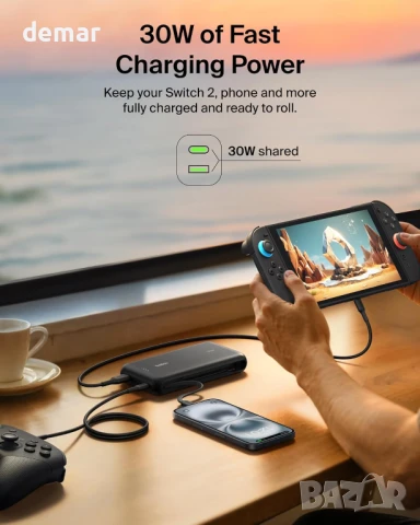Belkin външна батерия за Nintendo Switch 2, 30W USB-C кабел 20000 mAh, снимка 3 - Външни батерии - 51298432