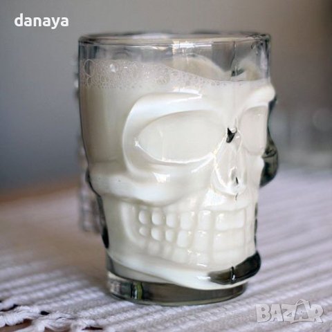 684 Стъклена халба за бира Череп, 500мл, комплект от 2 броя, снимка 9 - Чаши - 44172870
