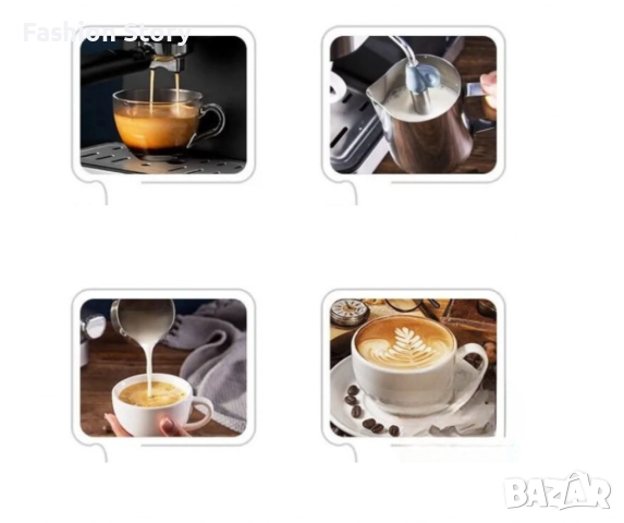 Кафемашина - Еспресо и капучино с млечна пяна, неръждаема стомана, снимка 4 - Кафемашини - 52216926
