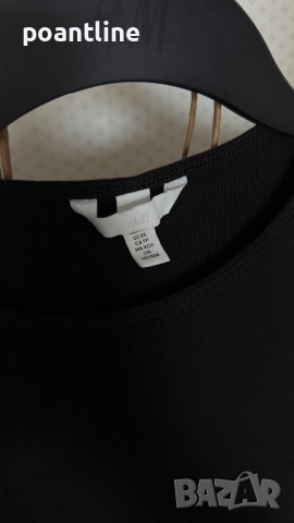 НОВ МОДЕЛ H&M basic памучна черна тениска къс ръкав, снимка 2 - Тениски - 52291608