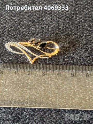 Златна Руска  брошка 4.27гр 14карата, снимка 6 - Колиета, медальони, синджири - 51412308