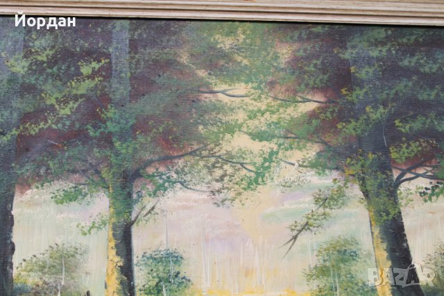 Картина масло върху платно дървена рамка, снимка 6 - Антикварни и старинни предмети - 41209665