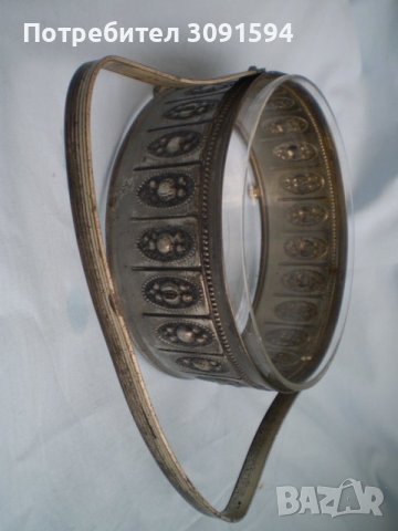 Винтидж бонбониера метал- стъкло дръжка за бонбони бисквити със  стъкло, снимка 8 - Други ценни предмети - 40157292