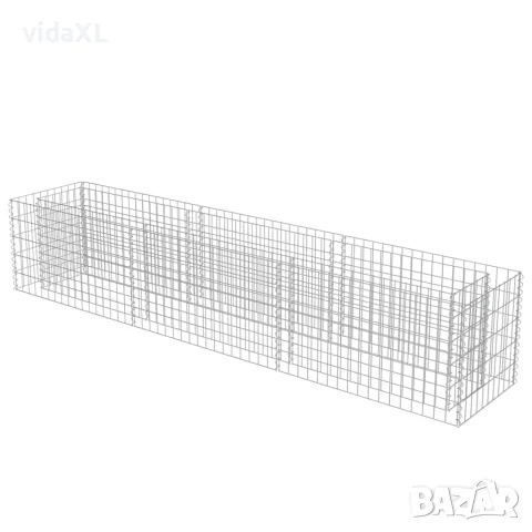 vidaXL Габион повдигната леха, поцинкована стомана, 270x50x50 см, снимка 3 - Саксии и кашпи - 56145968