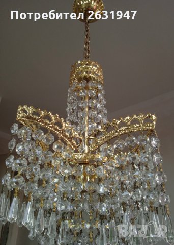 Кристален полилей стил Ампир, снимка 6 - Лампи за таван - 34737376