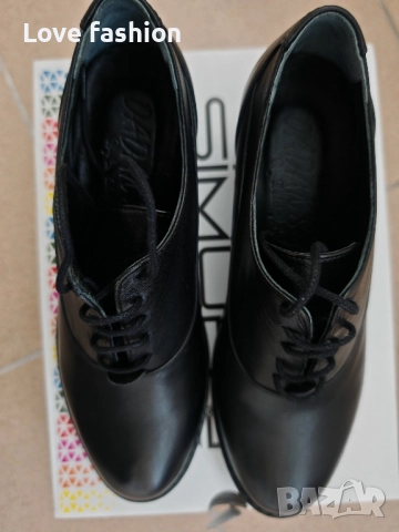 Черни Оксфорд класически обувки от естествена кожа , снимка 5 - Дамски ежедневни обувки - 52538157