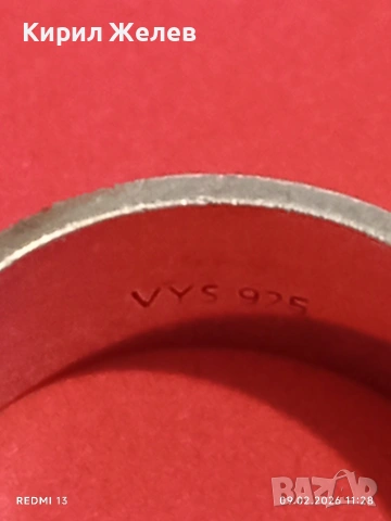 Сребърен пръстен тип халка с декоративна гравюра ювелирна изработка 17589, снимка 6 - Пръстени - 53411480