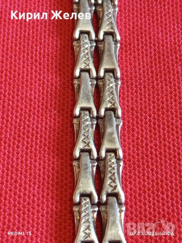 Сребърна гривна плетка тип Лисича опашка елегантен стилен дизайн 52394, снимка 2 - Гривни - 53016057