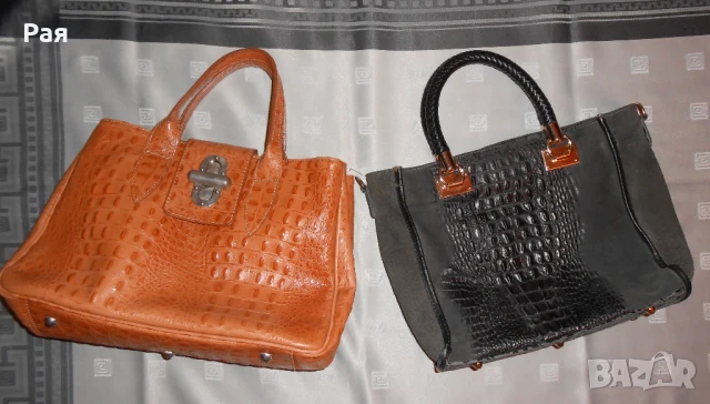 Черна кожена чанта genuine leather Made in Italy, снимка 13 - Чанти - 50687727