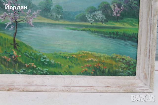 Стара картина масло върху картон, снимка 7 - Картини - 41002182