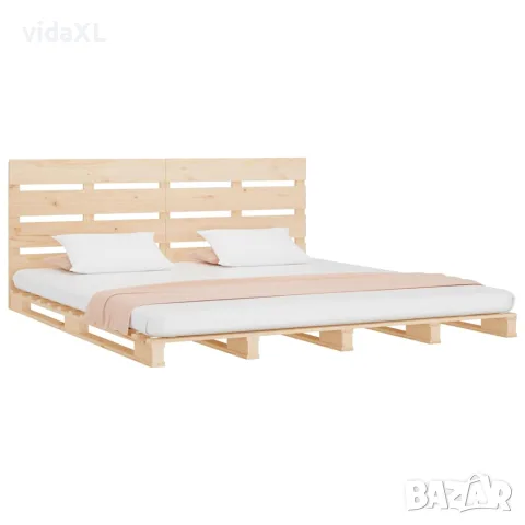 vidaXL Рамка за легло без матрак 200x200 см масивна чамова дървесина, снимка 4 - Спални и легла - 56146601