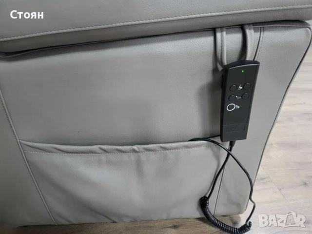 Сив кожен фотьойл за възрастни хора с ел. релакс механизъм La-z-boy, снимка 8 - Дивани и мека мебел - 44605844