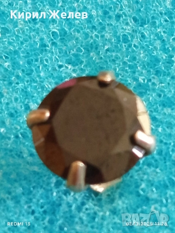 Сребърна обеца ОПУШЕН КВАРЦ ръчна майсторска изработка 31502, снимка 4 - Обеци - 52623477