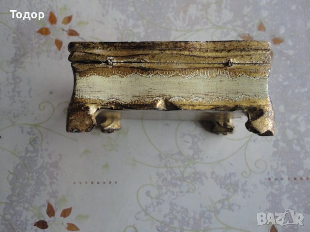 Позлатена рисувана италианска дървена кутия за бижута , снимка 3 - Колекции - 41187797