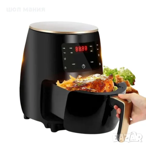 Цифров LED въздушен фритюрник Cheffinger CF AFRY4.5, 1400W, 4.5 литра, снимка 2 - Фритюрници - 56080919