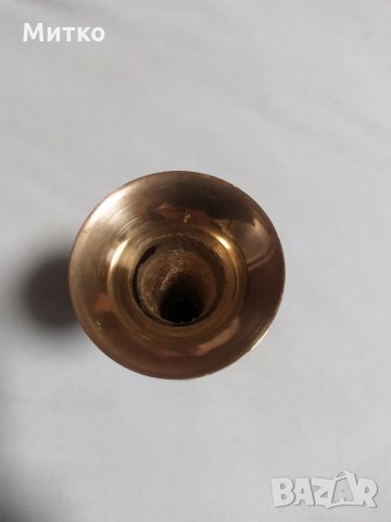 Бронзова вазичка ръчна изработка - Индия от 1964 г., снимка 3 - Антикварни и старинни предмети - 35663143