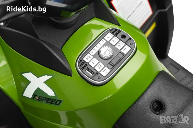 Акумулаторен детски Quad 24V, 4x4, Музикален модул с Bluetooth и USB | Ева Гуми, Зелен, снимка 9 - Детски велосипеди, триколки и коли - 50409569