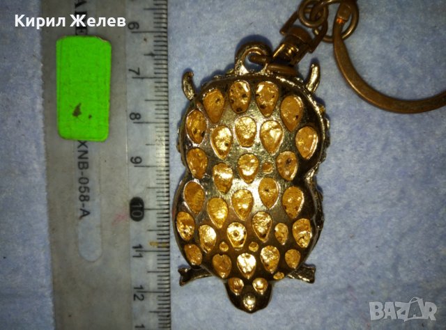 СИМПАТИЧНО БРОНЗОВО ПОЗЛАТЕНО АЖУРНО БУХАЛЧЕ КЛЮЧОДЪРЖАТЕЛ АРТ ВИСУЛКА с ИСКРЯЩИ КРИСТАЛИ 38813, снимка 3 - Други - 42116392