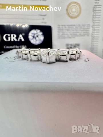 Сребърно колие с мойсанит (Диамант) 2.8 карата, снимка 5 - Колиета, медальони, синджири - 52145984