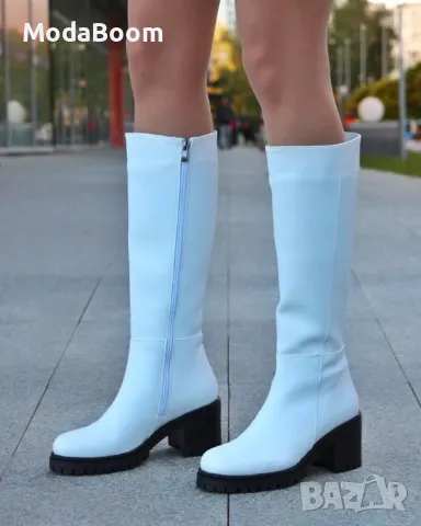 Ботуши на ток - Кожа, снимка 3 - Дамски ботуши - 48122254