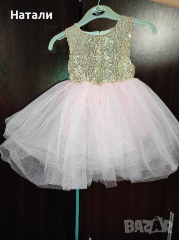 Бебешка рокля + пантофки + панделка, снимка 3 - Бебешки рокли - 36230574