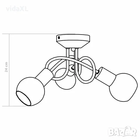 vidaXL Полилей с керамични кръгли абажури, за 3 крушки Е14, бели, снимка 9 - Лампи за таван - 56146641