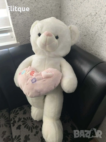 Голямо плюшено мече, със сърчице, снимка 2 - Плюшени играчки - 53129971