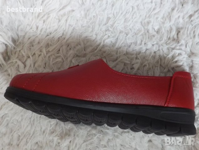 Обувки еко кожа, червени, код 409/ББ2/22, снимка 3 - Дамски ежедневни обувки - 42245478