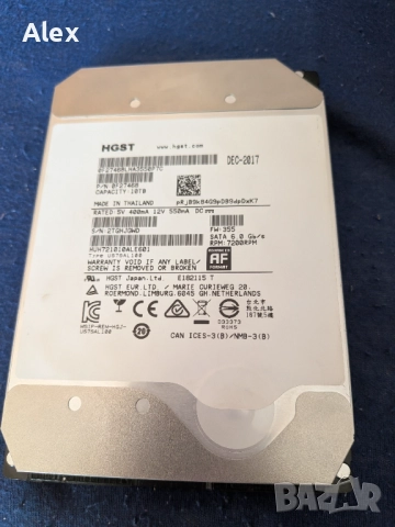 10TB - HGST UltraStar He10 HUH721010ALE601 7.2K 256MB SATA