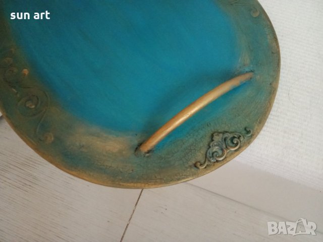 арт- плато  за сервиране в тюркоазеносиньо, снимка 3 - Декорация за дома - 34145732