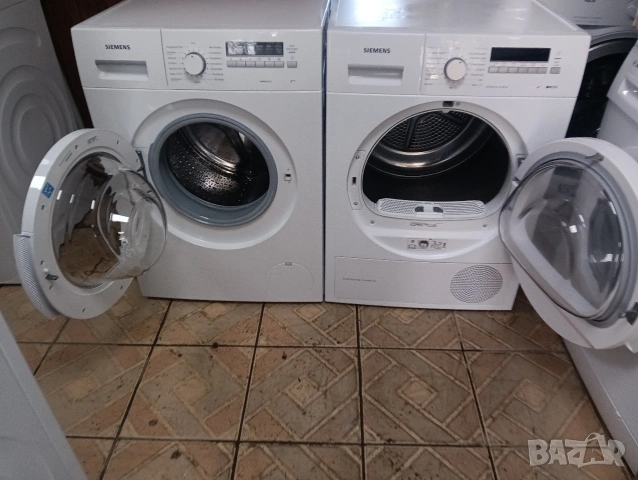 Комплект пералня и сушилня с термопомпа Сименс Siemens IQ700 A+++ 8кг с две години гаранция!, снимка 4 - Перални - 53820830