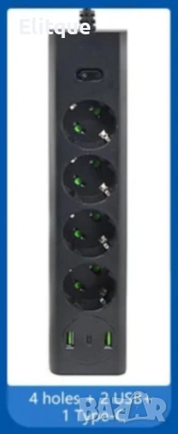 Многофункционален разклонител с USB портове и супер защита от претоварване