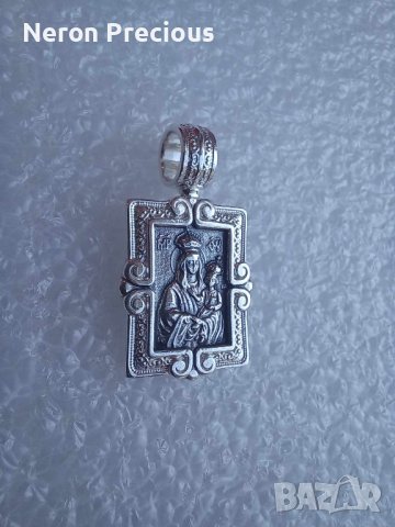 Сребърна висулка Света Богородица, снимка 1 - Колиета, медальони, синджири - 42468973