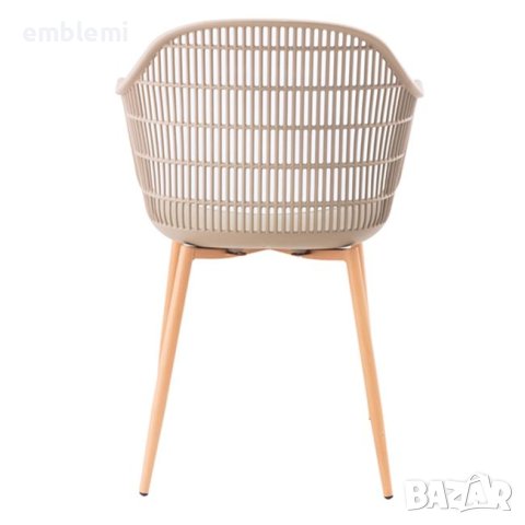 Стол градински трапезен Berry Бежав с кафеви крака, снимка 6 - Столове - 44294759