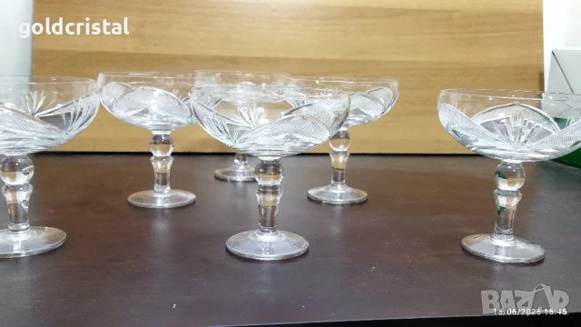 кристални чаши серия рамона, снимка 4 - Антикварни и старинни предмети - 13826122