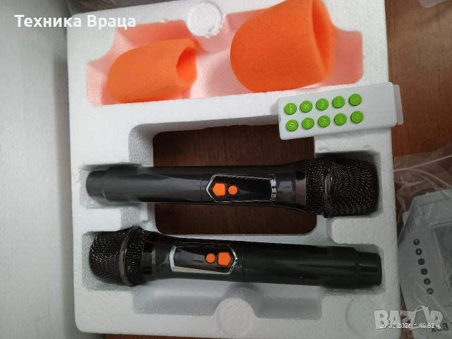 Чисто нова караоке колона Brodu BTS-2098. Акумулаторна е с 2бр. микрофони, снимка 9 - Караоке - 53600802