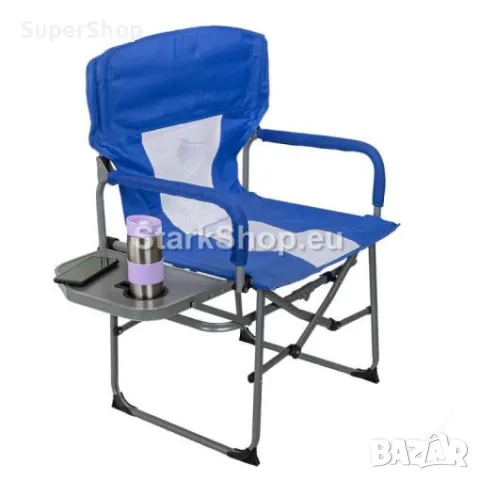 Сгъваем Къмпинг Стол Рибарски с Здрава Метална Конструкция и Поставка за Чаша до 150кг.