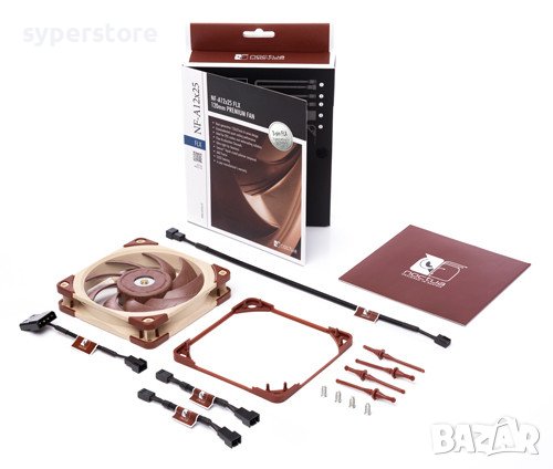 Вентилатор за компютър 120x120x25mm Noctua NF-A12x25-FLX SSO2 Bearing 3-pin 200RPM 12V, снимка 5 - Други - 40493831