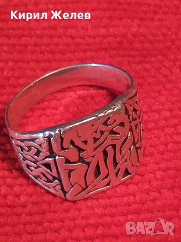ВЕЛИКОЛЕПЕН МАСИВЕН СРЕБЪРЕН ХУДОЖЕСТВЕНО ОРНАМЕНТИРАН АРТ ПРЪСТЕН ВИСОКА ПРОБА СРЕБРО с НИЕЛО 38740, снимка 18 - Пръстени - 41730296