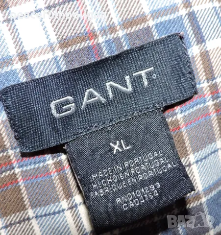 Gant Maine Twill Mens Multicolour Long Sleeve Plaid Checked Casual Shirt Size XL, снимка 12 - Ризи - 47644259
