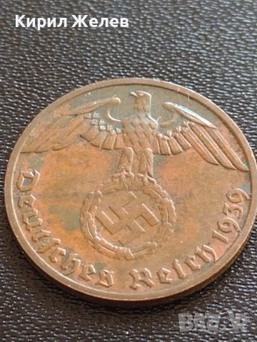 Две монети 1 райхспфенинг 1939г. / 1 райхспфенинг 1940г. Трети райх с СХВАСТИКА редки 37771, снимка 5 - Нумизматика и бонистика - 40649166
