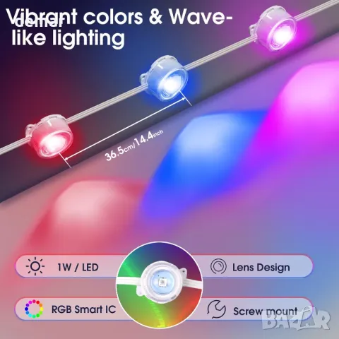 Brillistep RGBIC WiFi LED  постоянни външни светлини 15 м, за стрехи, снимка 4 - Лед осветление - 47982262