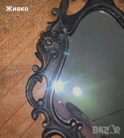 Старинно огледало с рамка от ръчно ковано желязо., снимка 3 - Антикварни и старинни предмети - 50507435