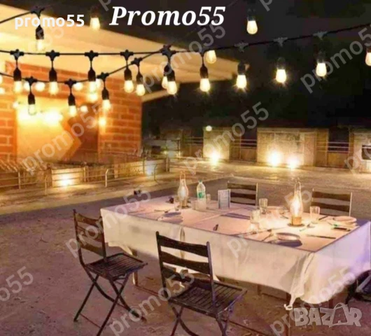 Светлинна верига от  Енергоспестяващи лед крушки 5м. 10Бр. за декорация на градина и дом, снимка 11 - Външни лампи - 50479584