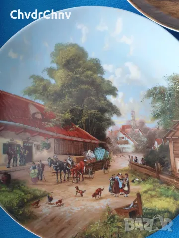 7бр Seltmann/ЗЕЛТМАН Бавария немска колекционерска декоративна порцеланова чиния-картина/пейзажи, снимка 5 - Вази - 48853195